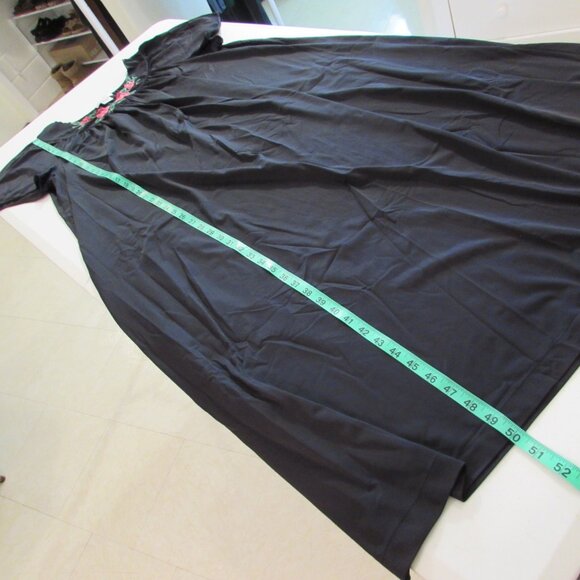 Shadowline 32280 Petals Black Flutter Sleeve Long Gown 1X/XL - Picture 15 of 16